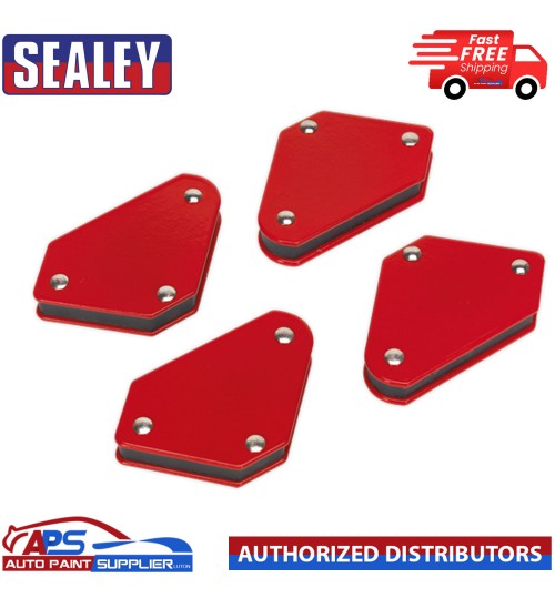 Sealey 4pc Magnetic Welding Clamp Set Red Soldering Quick Welder